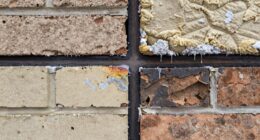 visible insulation gaps and drafts