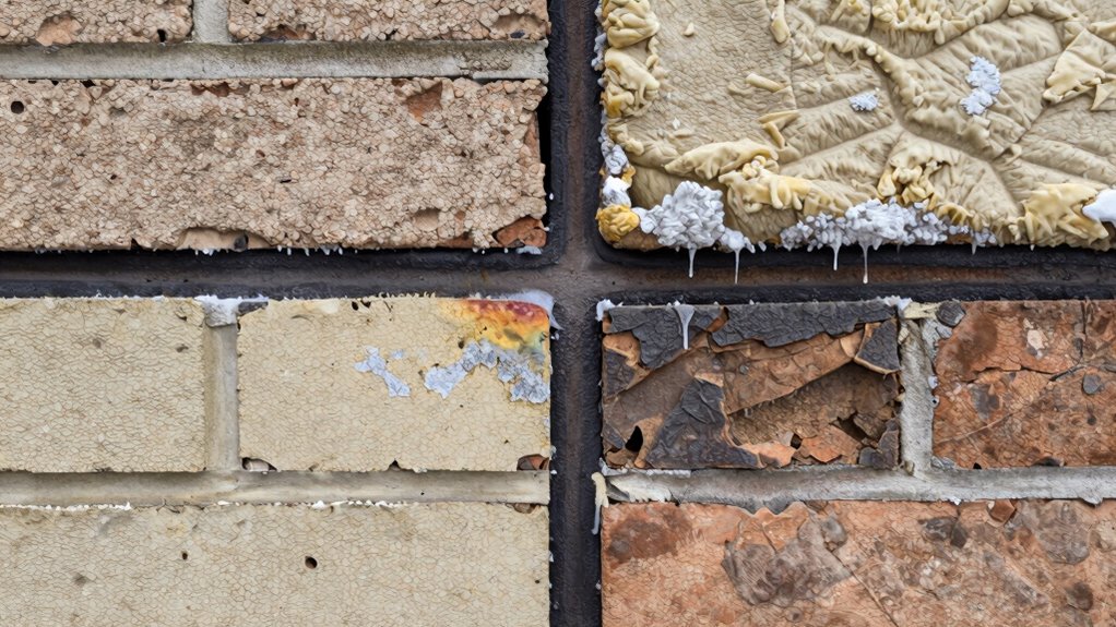 visible insulation gaps and drafts