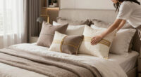This “Boring,” Beige Guest Bedroom Is Transformed into a Luxe, Layered Retreat