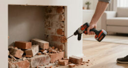 They Removed The Living Room’s Brick Fireplace — And They Don’t Regret It