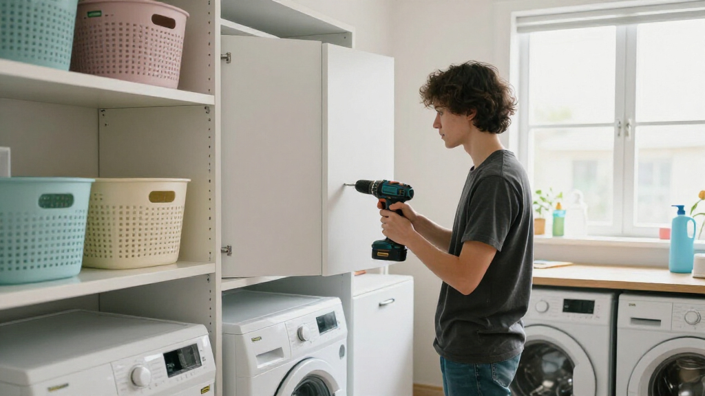 A Laundry Room Was An Eyesore Until IKEA Cabinets Gave It An Organized Redo