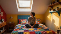A Plain Attic Bedroom Is Now A “Little Jewel Box” After A Colorful Redo