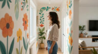 Her Sister Painted Flowers On Her Hallway Walls — Now It’s A Colorful Escape