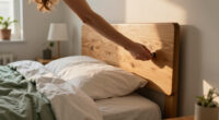 Instead Of Tossing Her Bed Frame, She Put A $40 DIY Headboard In Front