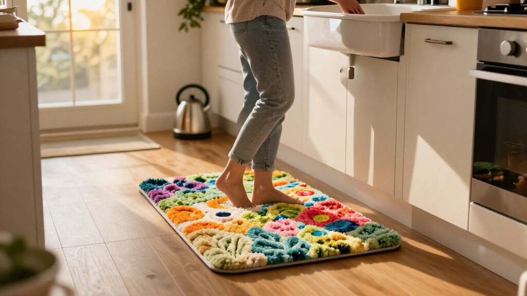 She Put A Bath Mat In Her Kitchen, And I’m Saving The Idea For The Holidays