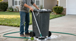 Smelling Your Garbage Cans? The Underrated Trick To Give Them A Deep Clean