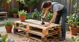 Woman Upcycles Old Wood Pallets Into A Backyard Showpiece With An Impressive DIY