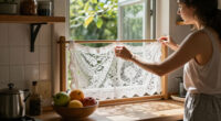 Woman Uses Lace To Keep Bugs Out Of The House With An Impressive DIY