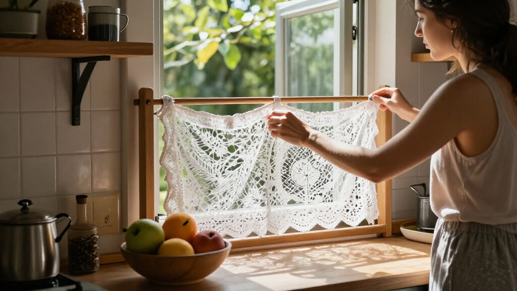 Woman Uses Lace To Keep Bugs Out Of The House With An Impressive DIY